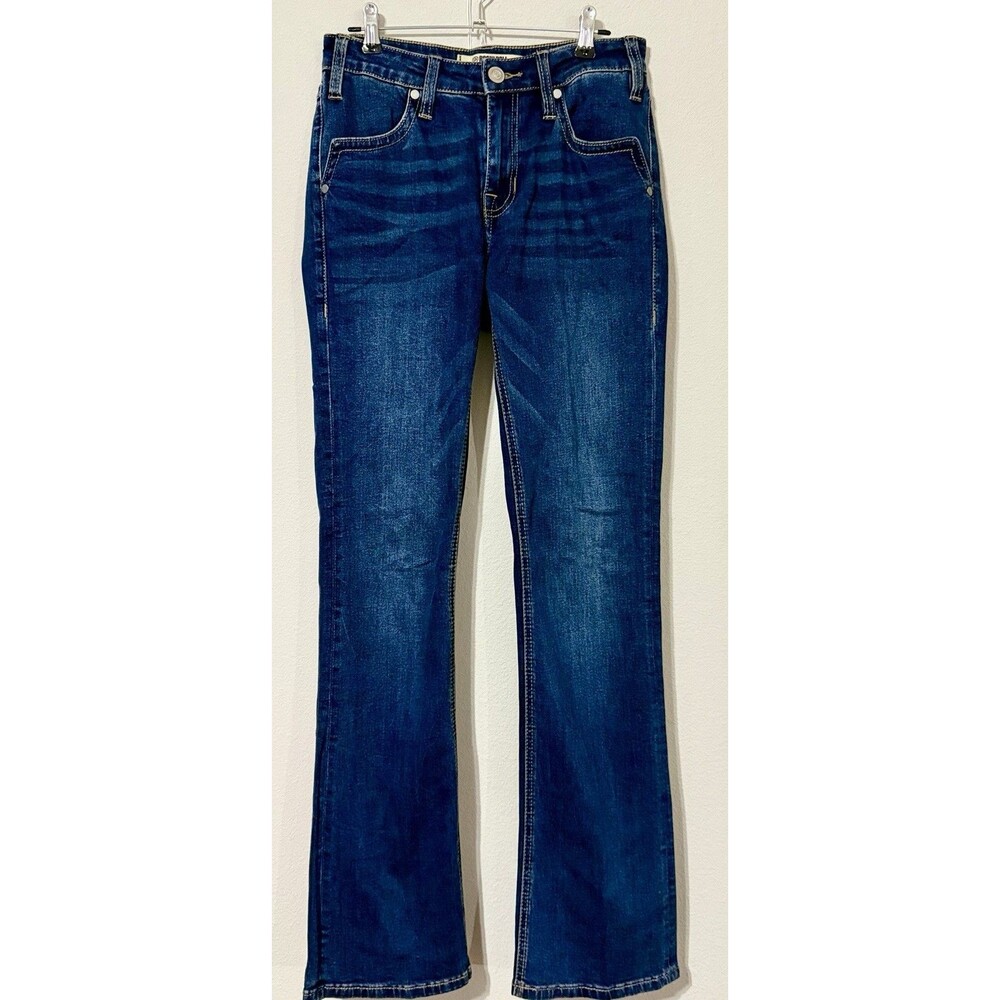 Rock & Roll Denim Jeans W26 L 34  Womens Mid Rise Bootcut Western Riding Cowgirl